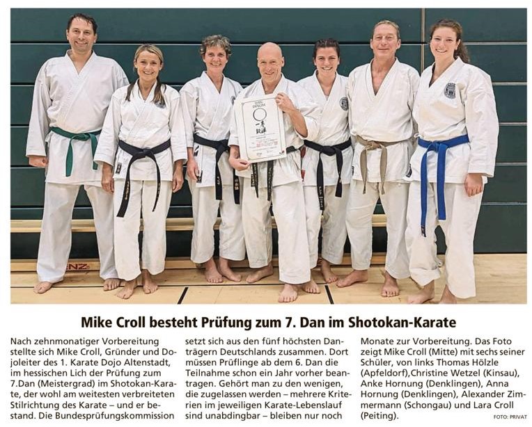 Zeitungsbericht Karate